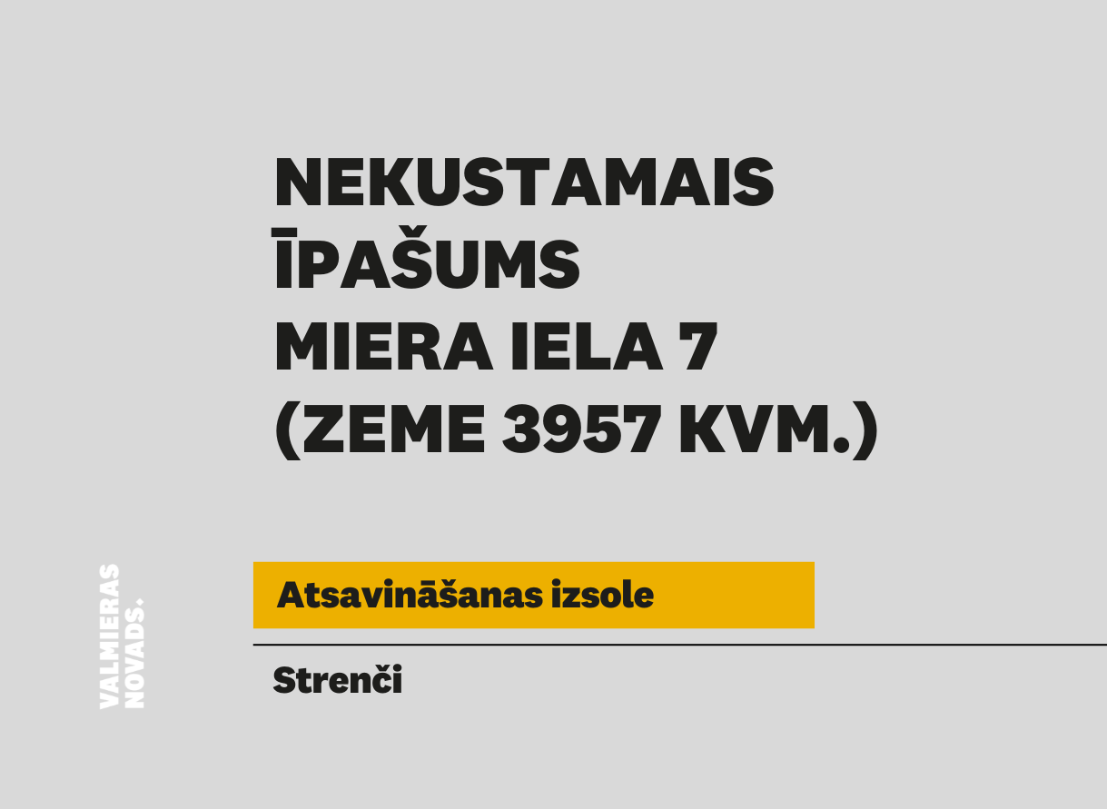 Vizuālis izsolei Miera iela 7, Strenči