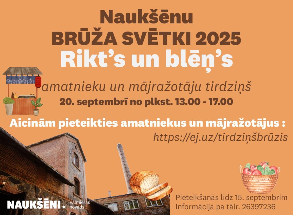 Vizuālis Naukšēnu brūā svētku tirdziņam