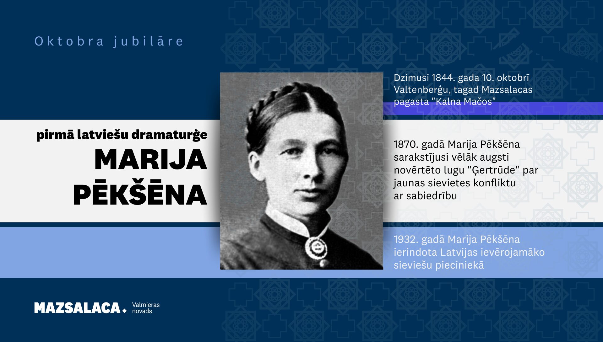 Marija Pēkšēna - oktobra jubilāre