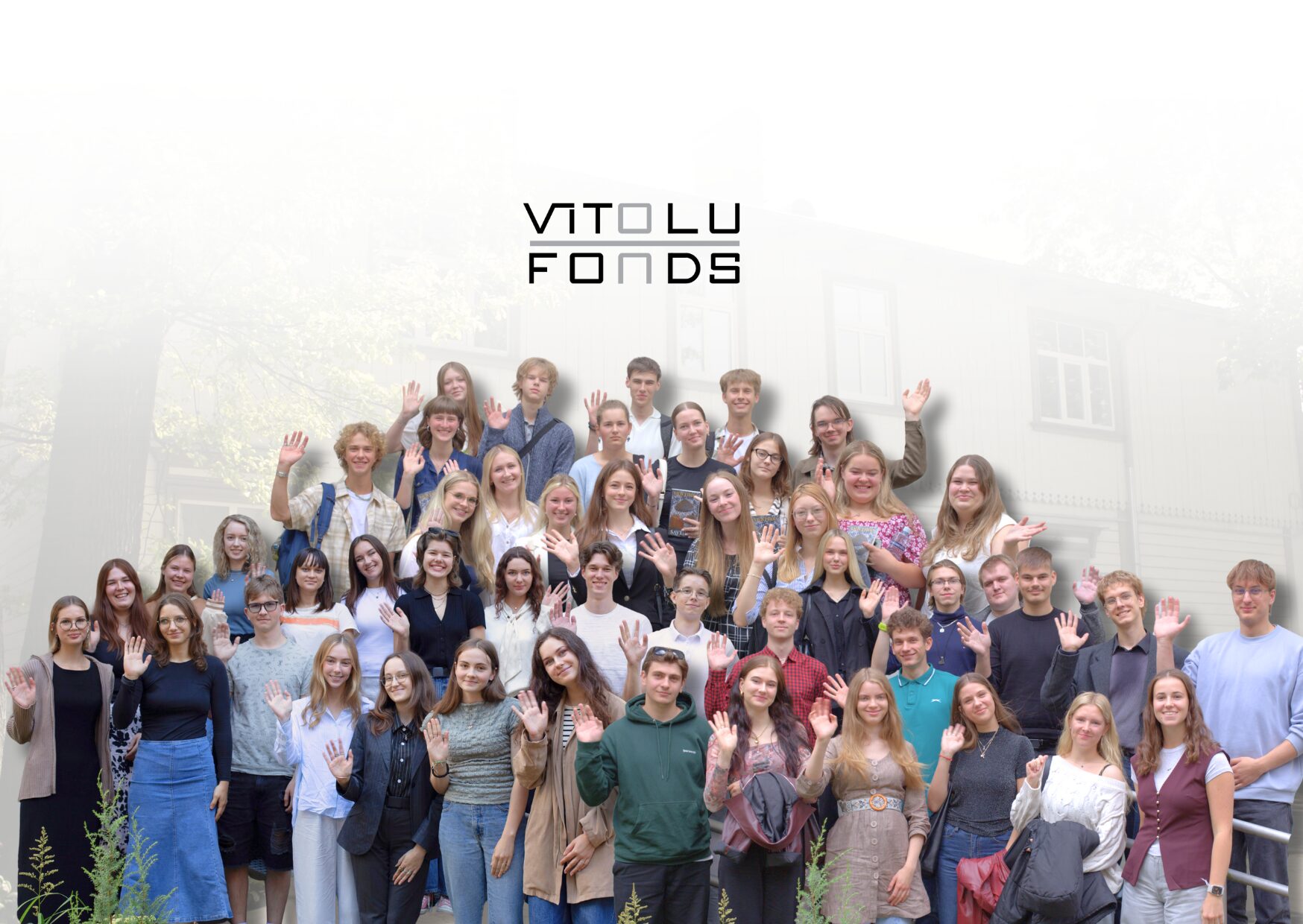 Vītolu fonda stipendiātu kopfoto.