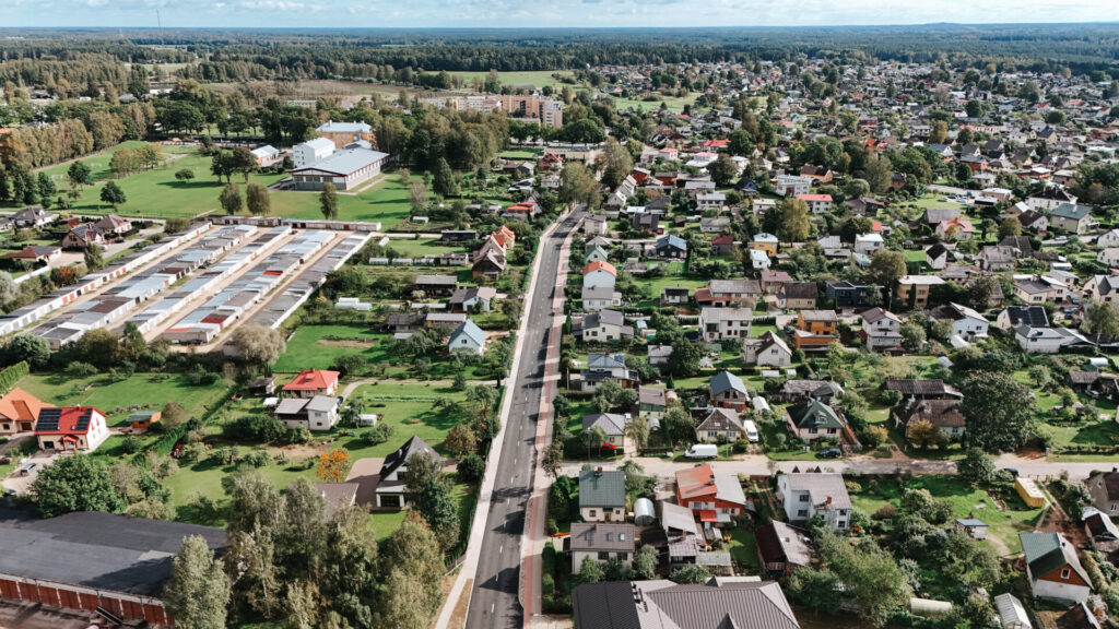 Valkas ielas posma aero foto