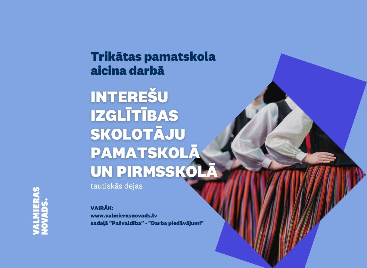 interešu izglītības skolotāju pamatskolā un pirmsskolā tautiskās dejas_Tikātas pamatskolā. Attēlā meitenes tautiskajos brunčos