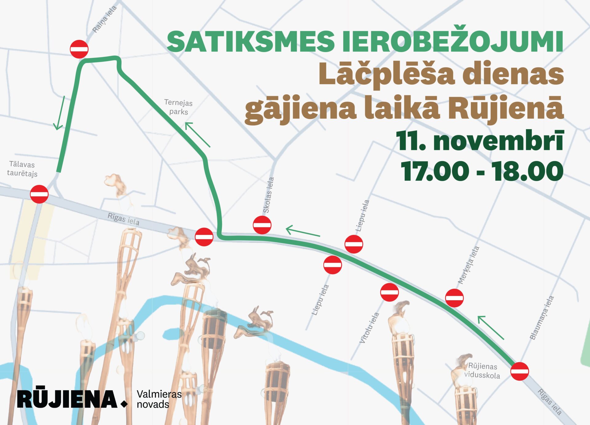 Lāčplēša dienas gājiens Rūjienā