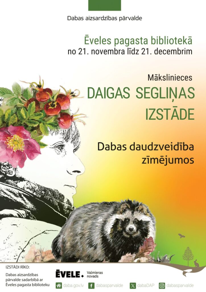 Izstāde Dabas daudzveidība zīmējumos.