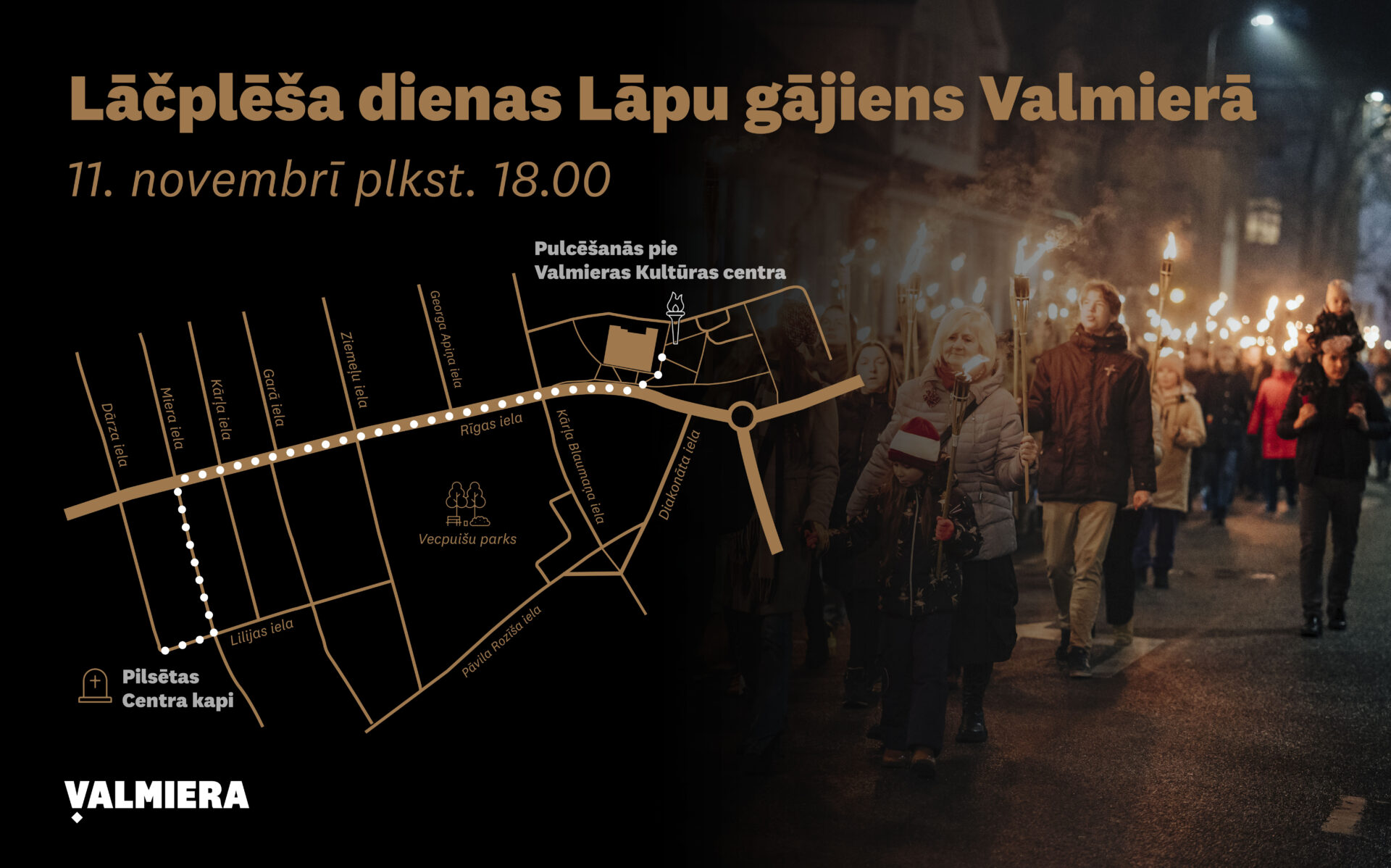 Satiksmes ierobežojumi Lāpu gājiena laikā Valmierā