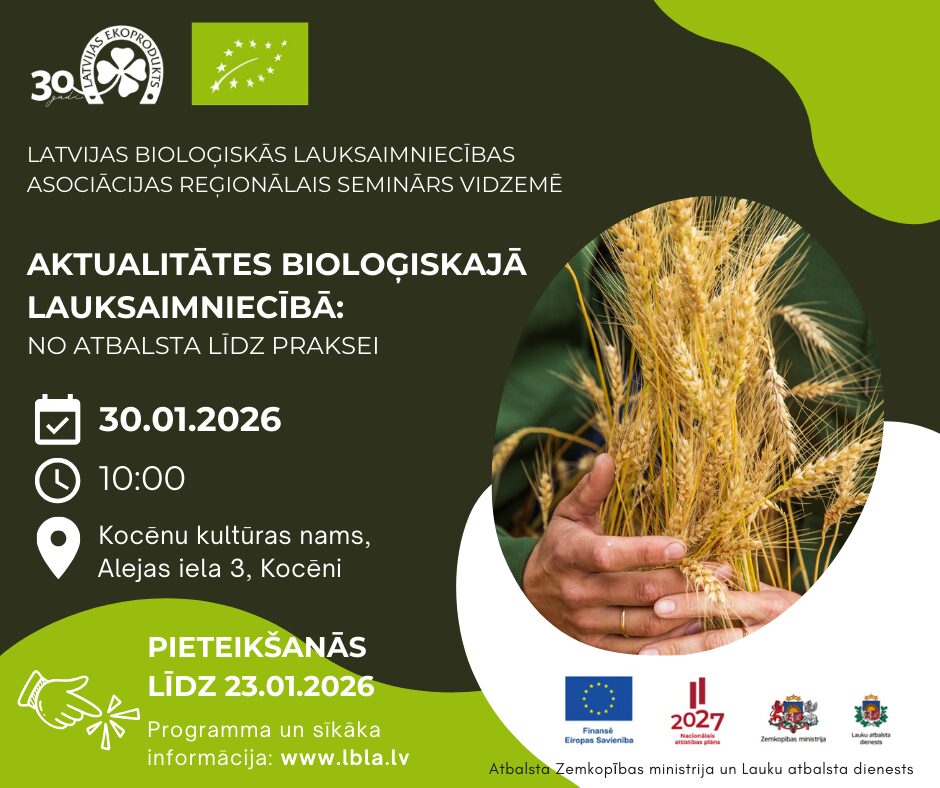 Seminārs bioloģiskajiem lauksaimniekiem