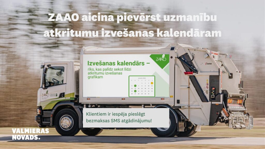 ZAAO aicina pievērst uzmanību atkritumu izvešanas kalendāram