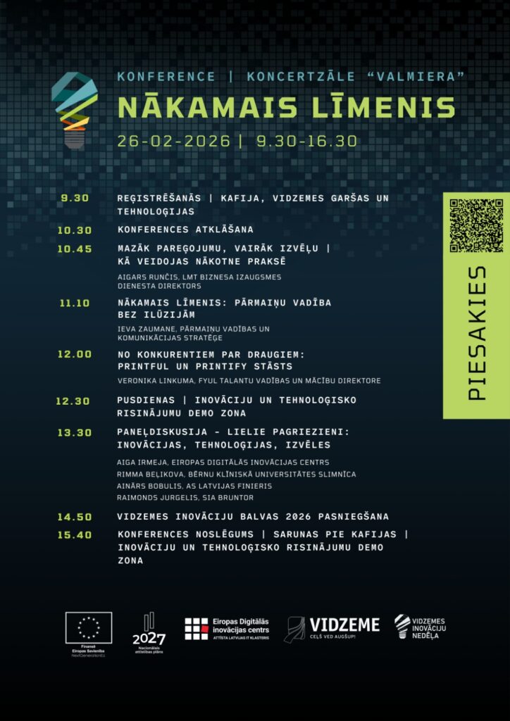 Vidzemes inovāciju nedēļas konference “Nākamais līmenis”