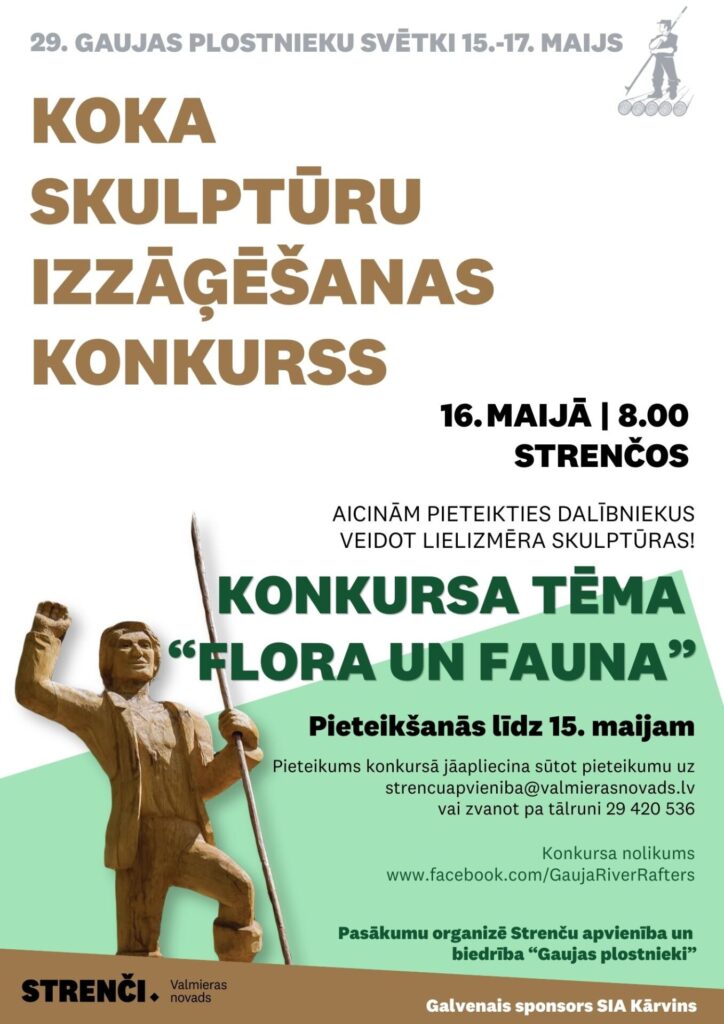 Afiša Koka skulptūru izzāģēšanas konkursam.