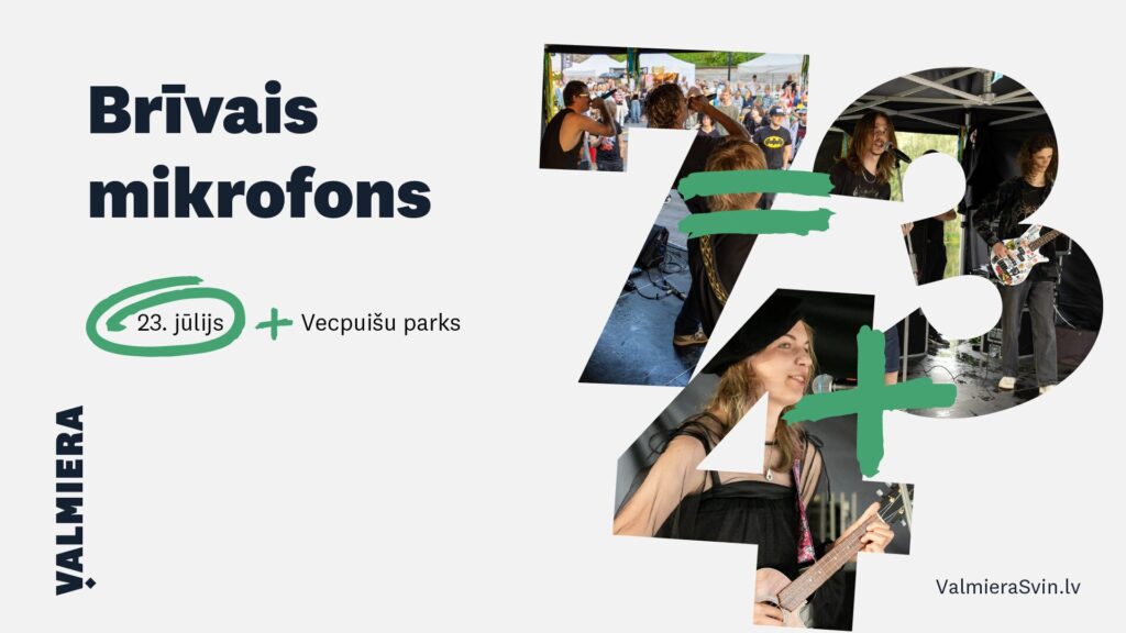 Brīvais mikrofons Valmieras dzimšanas dienā = mūzika + dāvana Valmierai