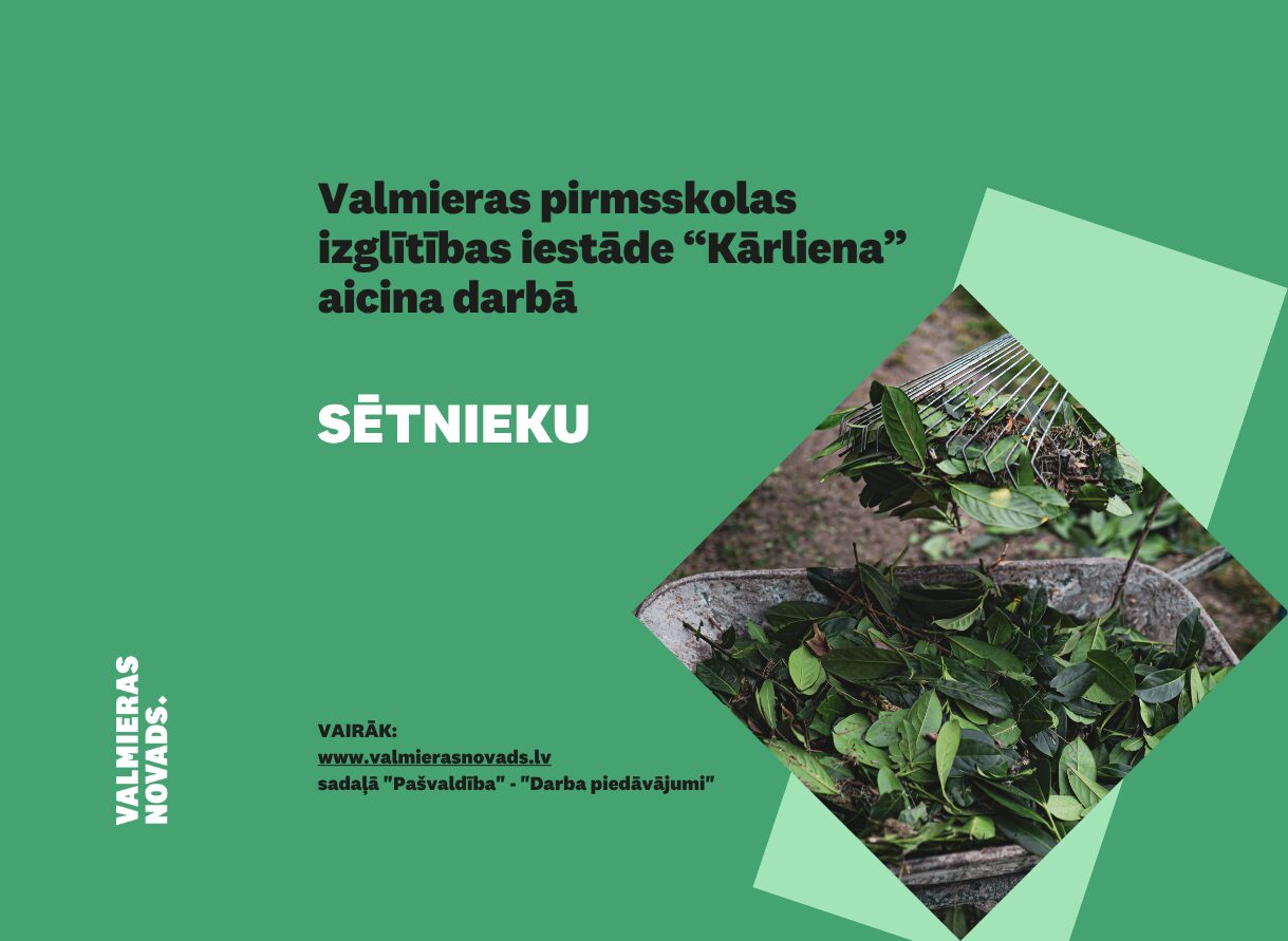 Aicina darbā sētnieku bērnudārzā Kārliena