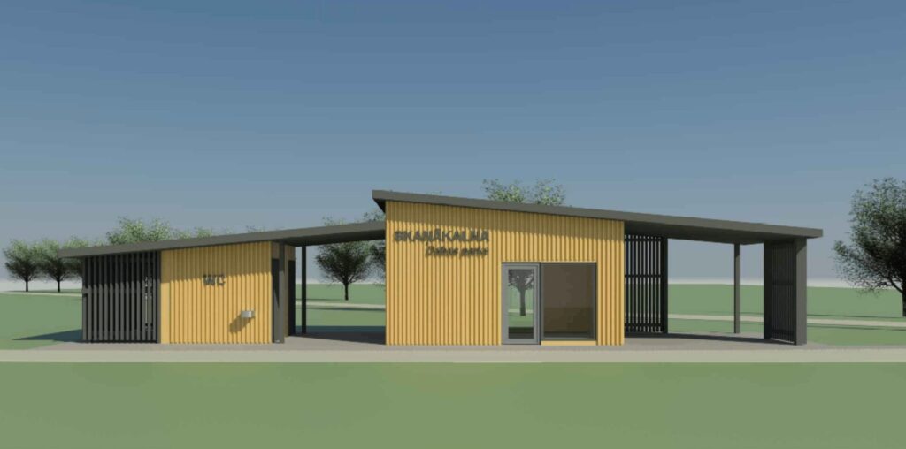 Skaņākalna Dabas parka apmeklētāju centra vizualizācija