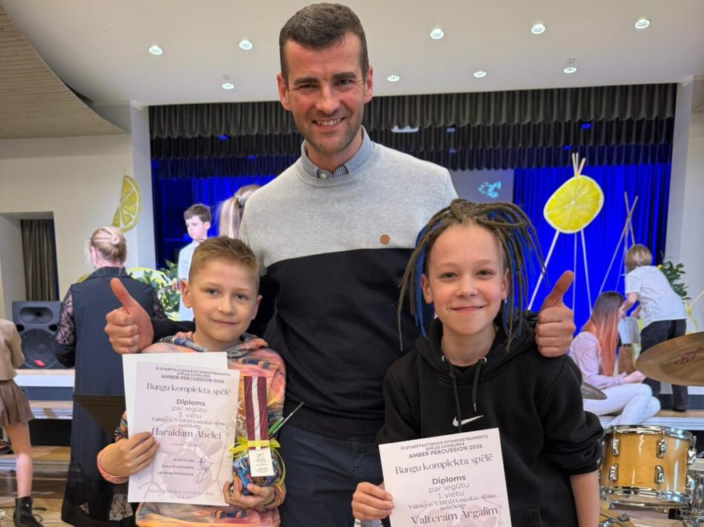 Valmieras jaunie bundzinieki gūst panākumus konkursā “Amber Percussion 2026”