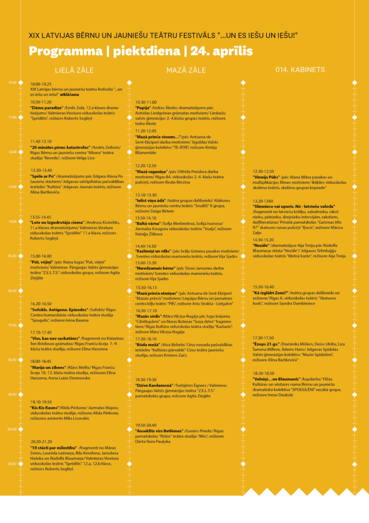 Valmierā notiks XIX Latvijas bērnu un jauniešu teātru festivāls “..un es iešu un iešu!”