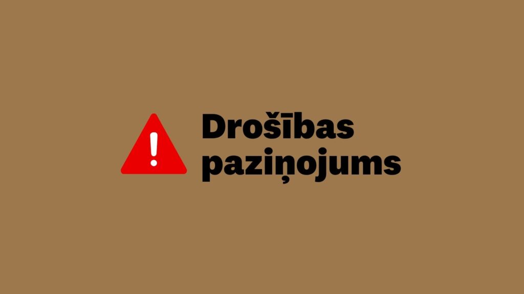 Drošības paziņojums ar brīdinājuma zīmi