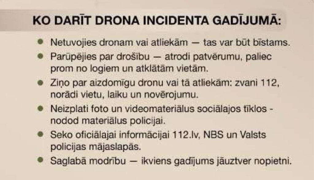 Ko darīt drona incidenta gadījumā?