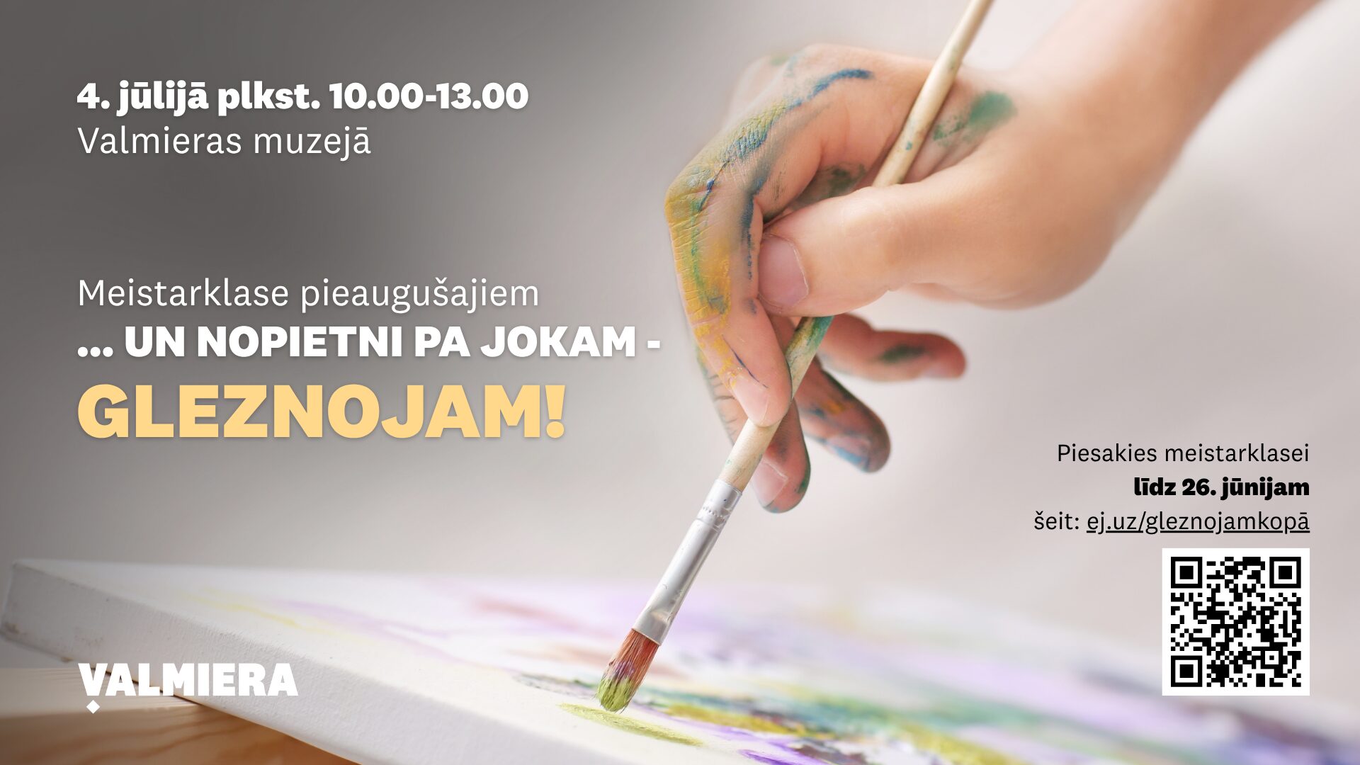 Pieaugušie aicināti pieteikties dalībai meistarklasē “… un nopietni pa jokam - gleznojam!”