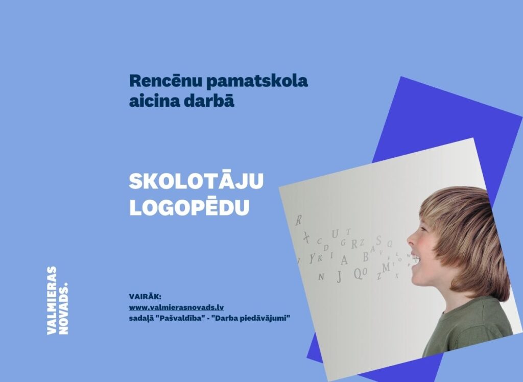 Aicina darbā skolotāju logopēdu Rencēnu pamatskolā. Attēlā puisis, kurš runā burtus