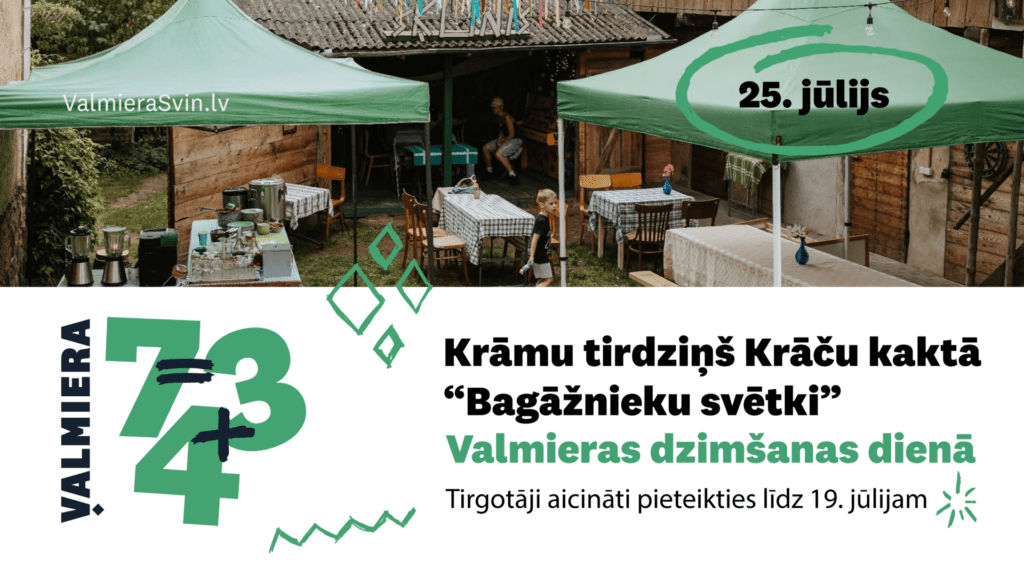 Tirgotāji aicināti pieteikties “Bagāžnieku svētki” tirgum Valmieras dzimšanas dienā