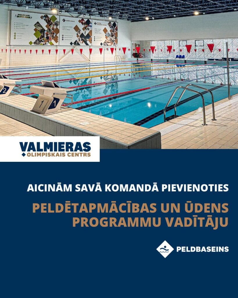 Valmieras Peldbaseins aicina pievienoties savai komandai peldētapmācības un ūdens programmu vadītāju