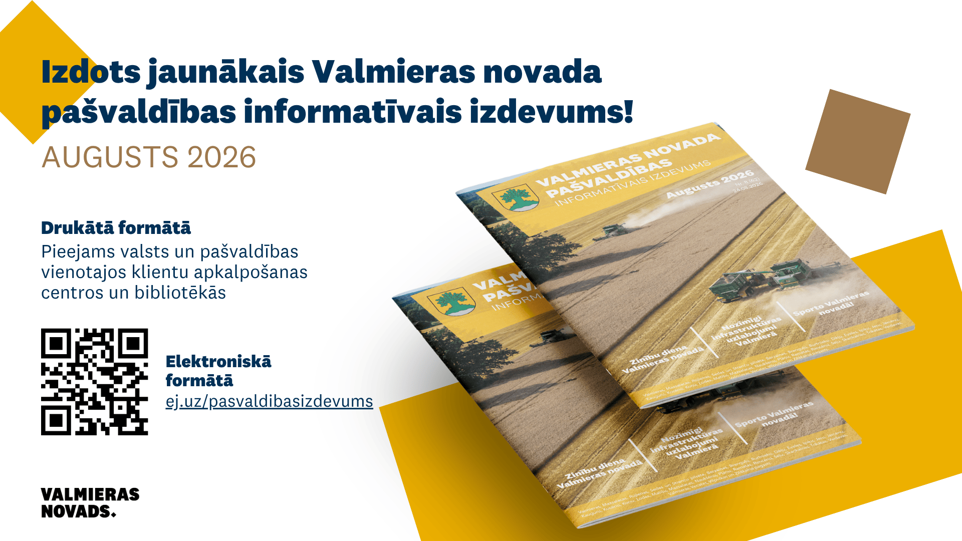 Izdots jaunākais Valmieras novada pašvaldības informatīvais izdevums