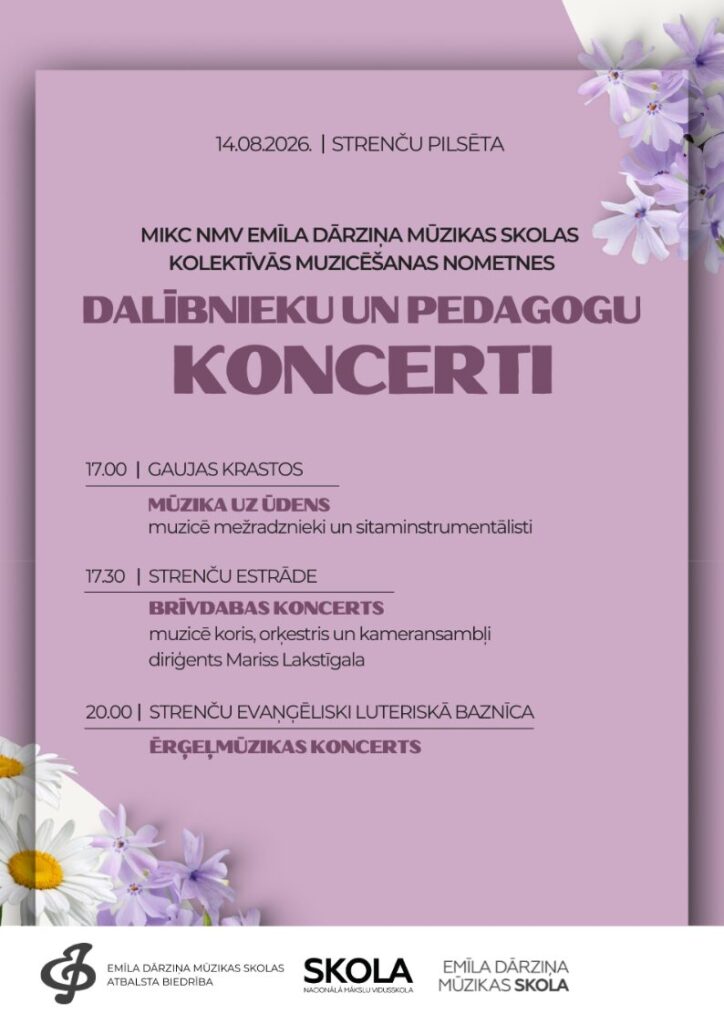 Dārziņskolas koncerts piektdien, 14.08.2026.