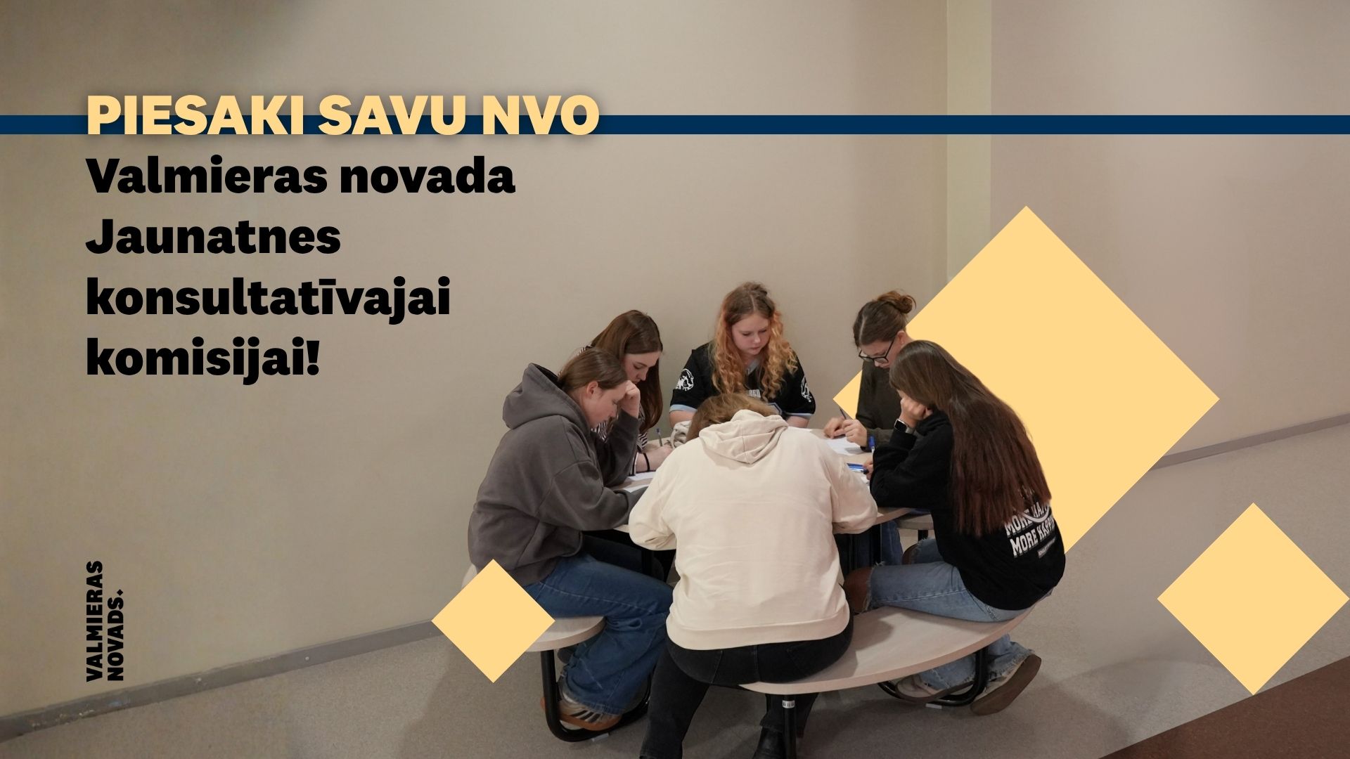 Nevalstiskās organizācijas aicinātas iesaistīties Valmieras novada Jaunatnes lietu konsultatīvās komisijas darbā