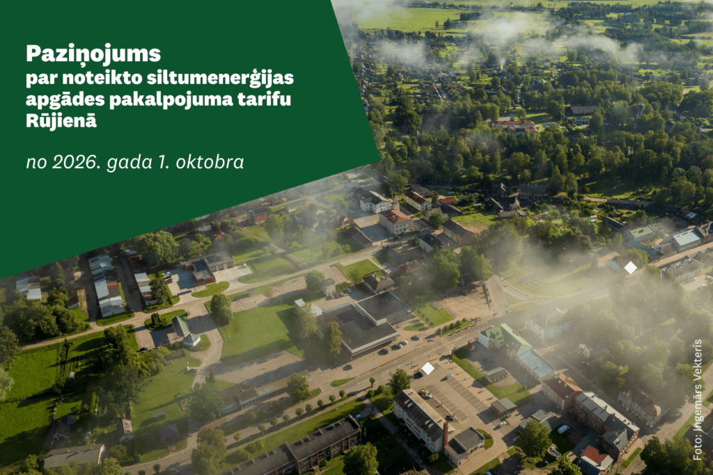 siltumenerģijas apgādes tarifu Rūjienas pilsētai