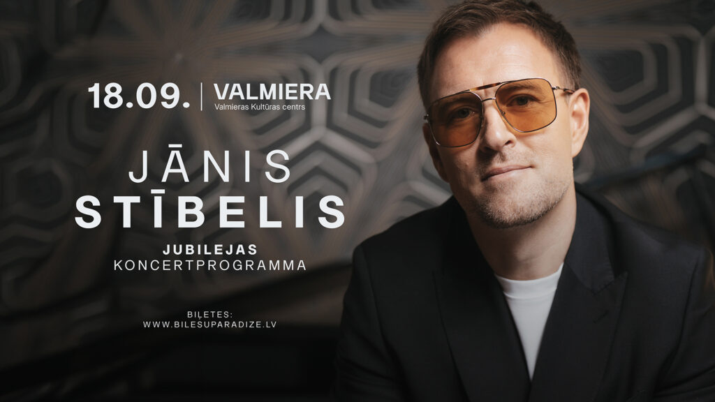 Afiša Jāņa Stībeļa koncertam Valmierā 18. septembrī