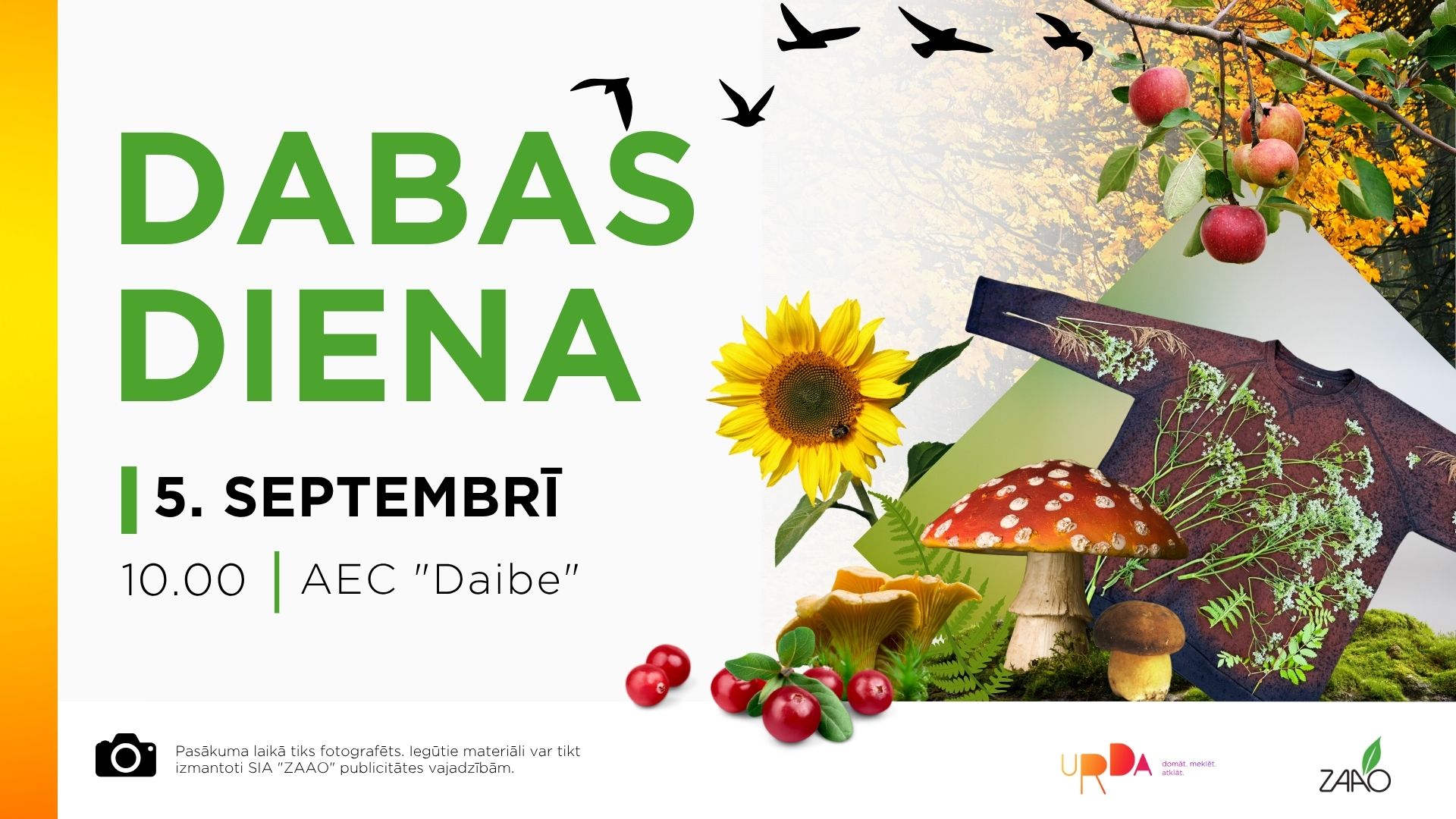 Dabas dienā 5. septembrī aicina izzināt dabu un ilgtspējīgu dzīvesveidu