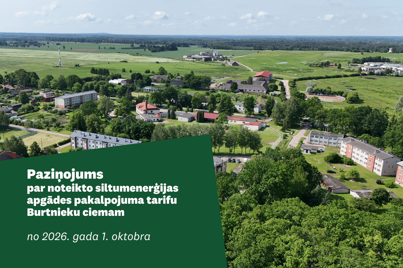 Burtnieku ciema aero ar uzrakstu