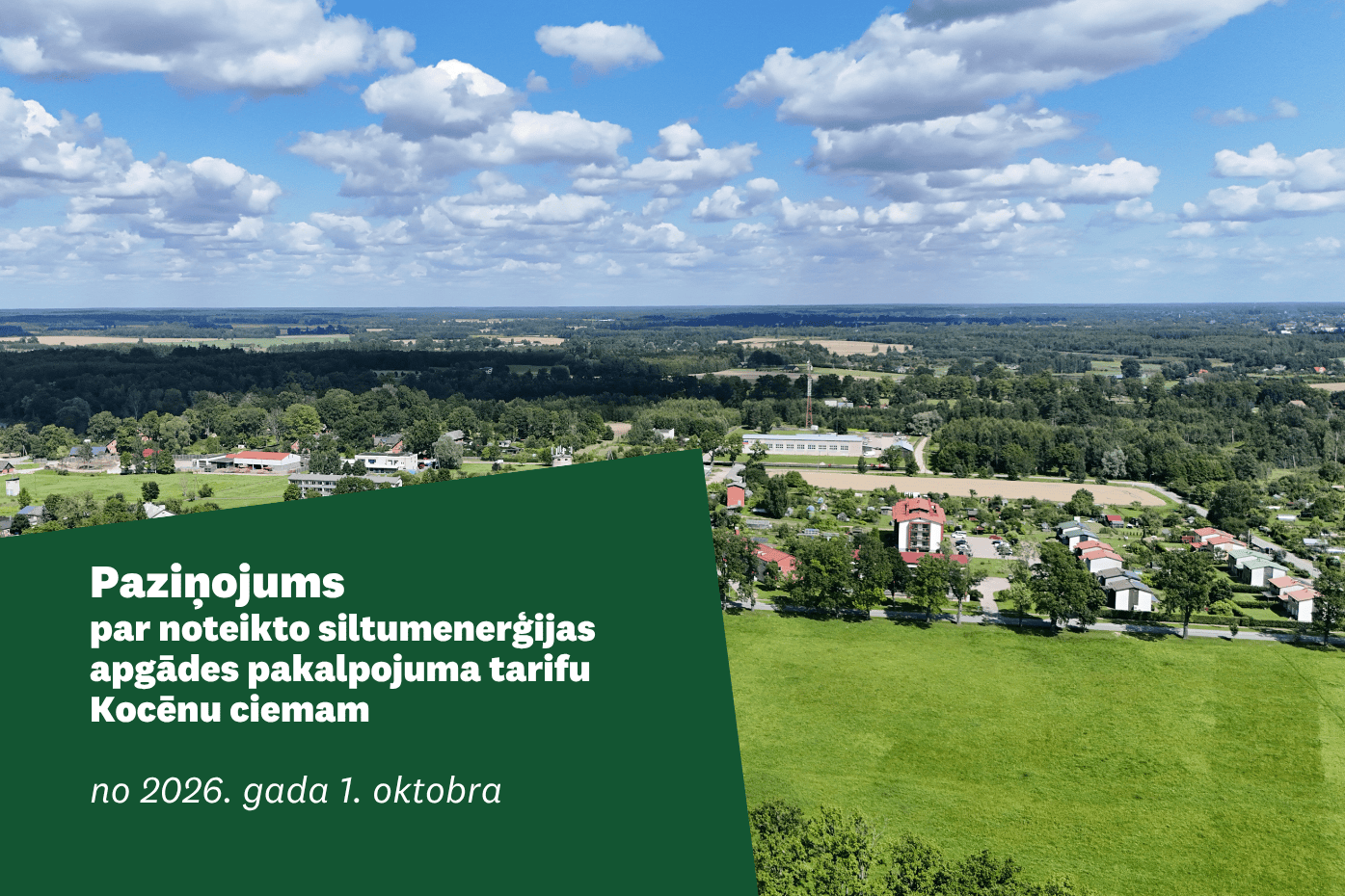 Kocēnu ciema aero ar uzrakstiem