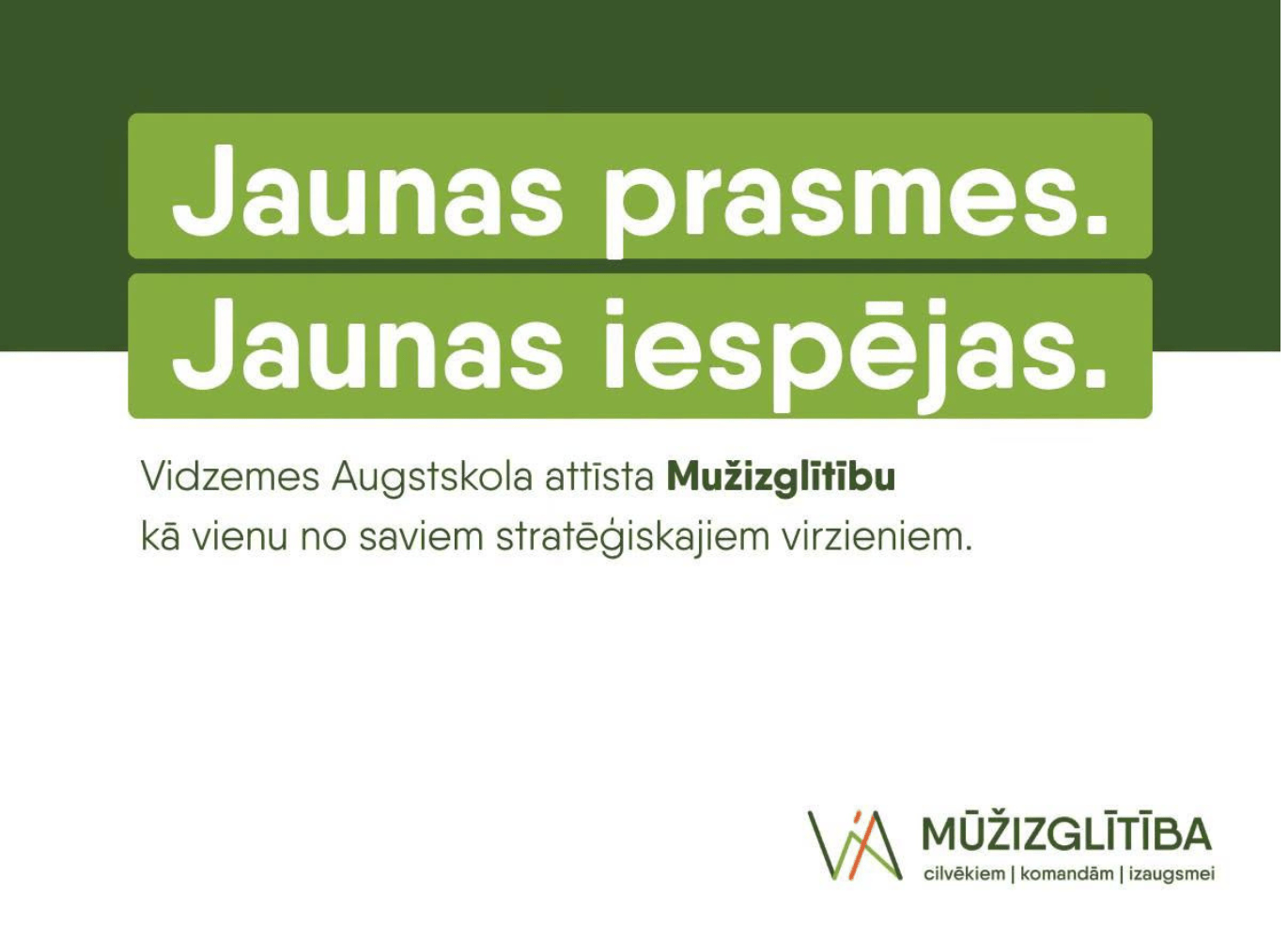 Vidzemes Augstskolas mūžizglītības piedāvājums