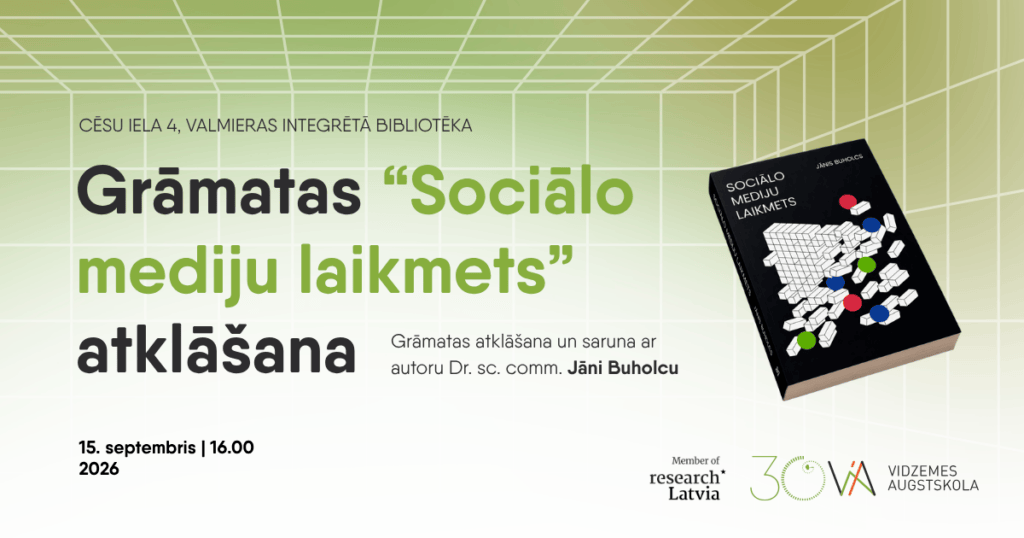 grāmatas “Sociālo mediju laikmets” atklāšana un saruna ar autoru Jāni Buholcu