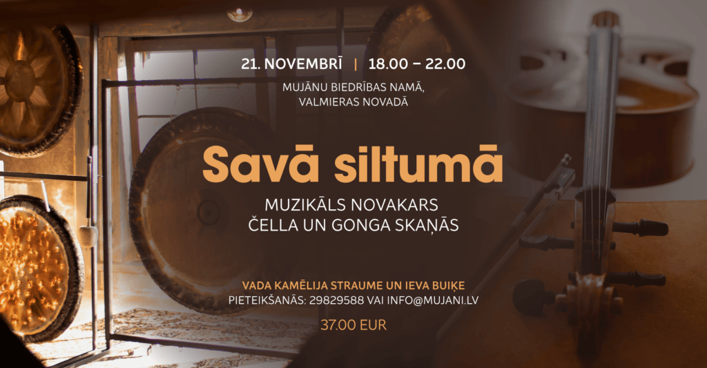 “Savā siltumā” muzikāls novakars čella un gonga skaņās.