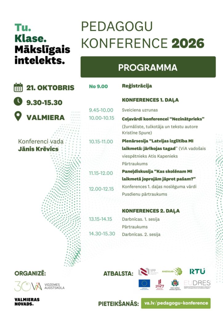 Pedagogu konference ViA 21.10.2026.