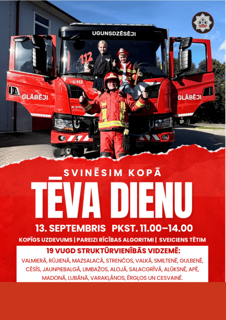 Tēva dienai veltīts pasākums Valsts Ugunsdzēsības un glābšanas dienestā Valmierā