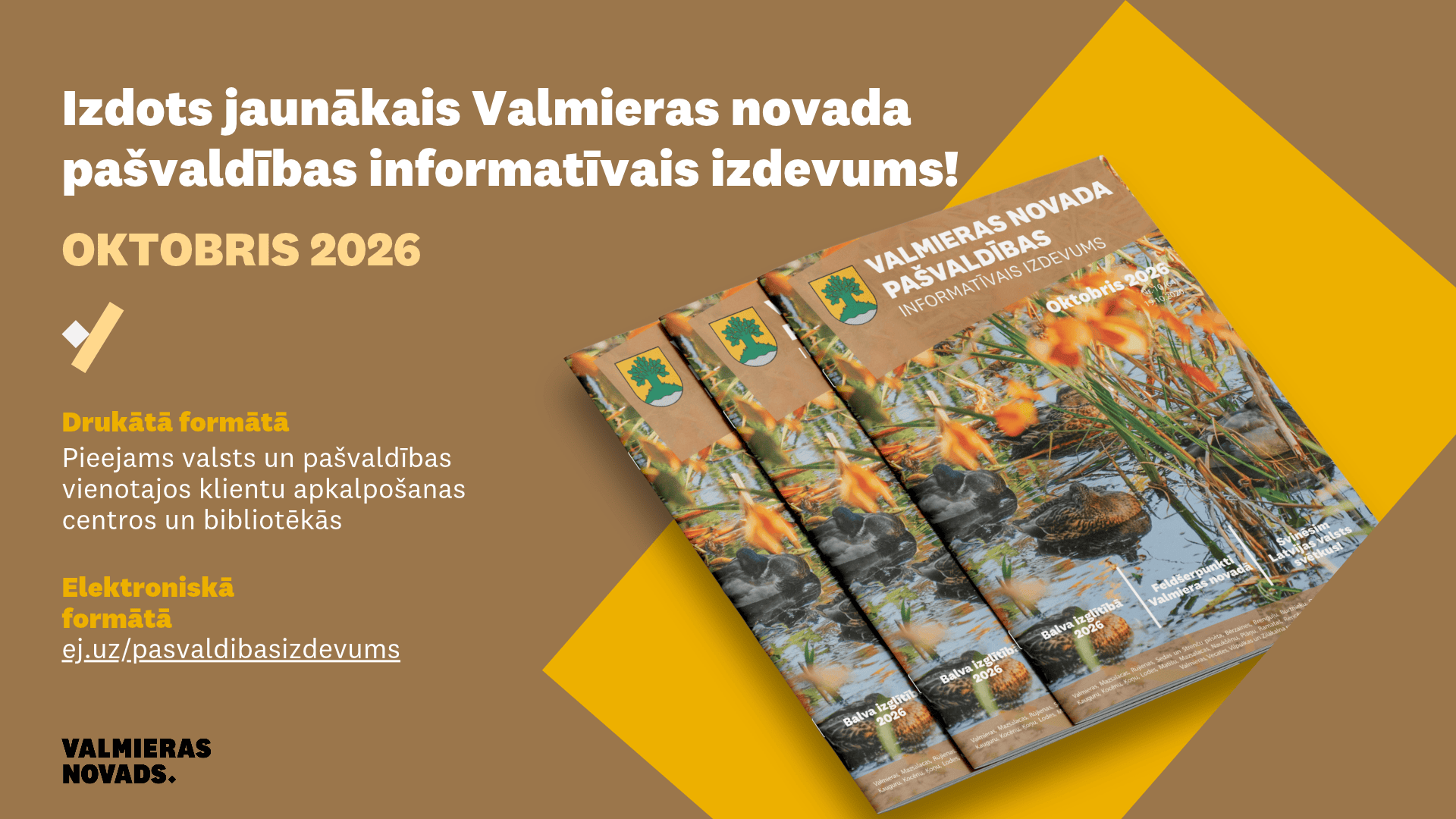 Izdots Valmieras novada pašvaldības informatīvā izdevuma oktobra numurs