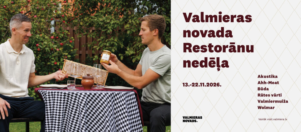 Valmieras novada restorānu nedēļa 2026 - 13. - 22. novembris. Attēlā pie viena galda sēž ražotājs un restorānu pārstāvji