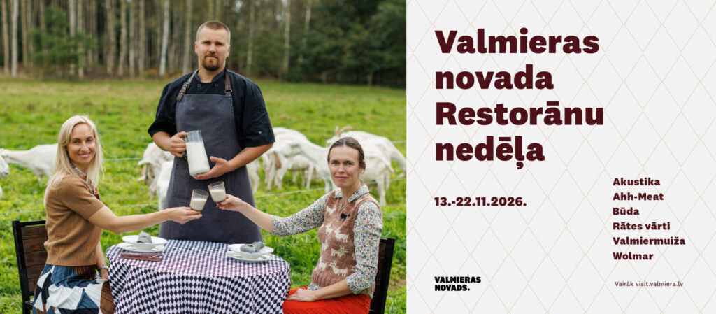 Valmieras novada restorānu nedēļa 2026 - 13. - 22. novembris. Attēlā pie viena galda sēž ražotājs un restorānu pārstāvji